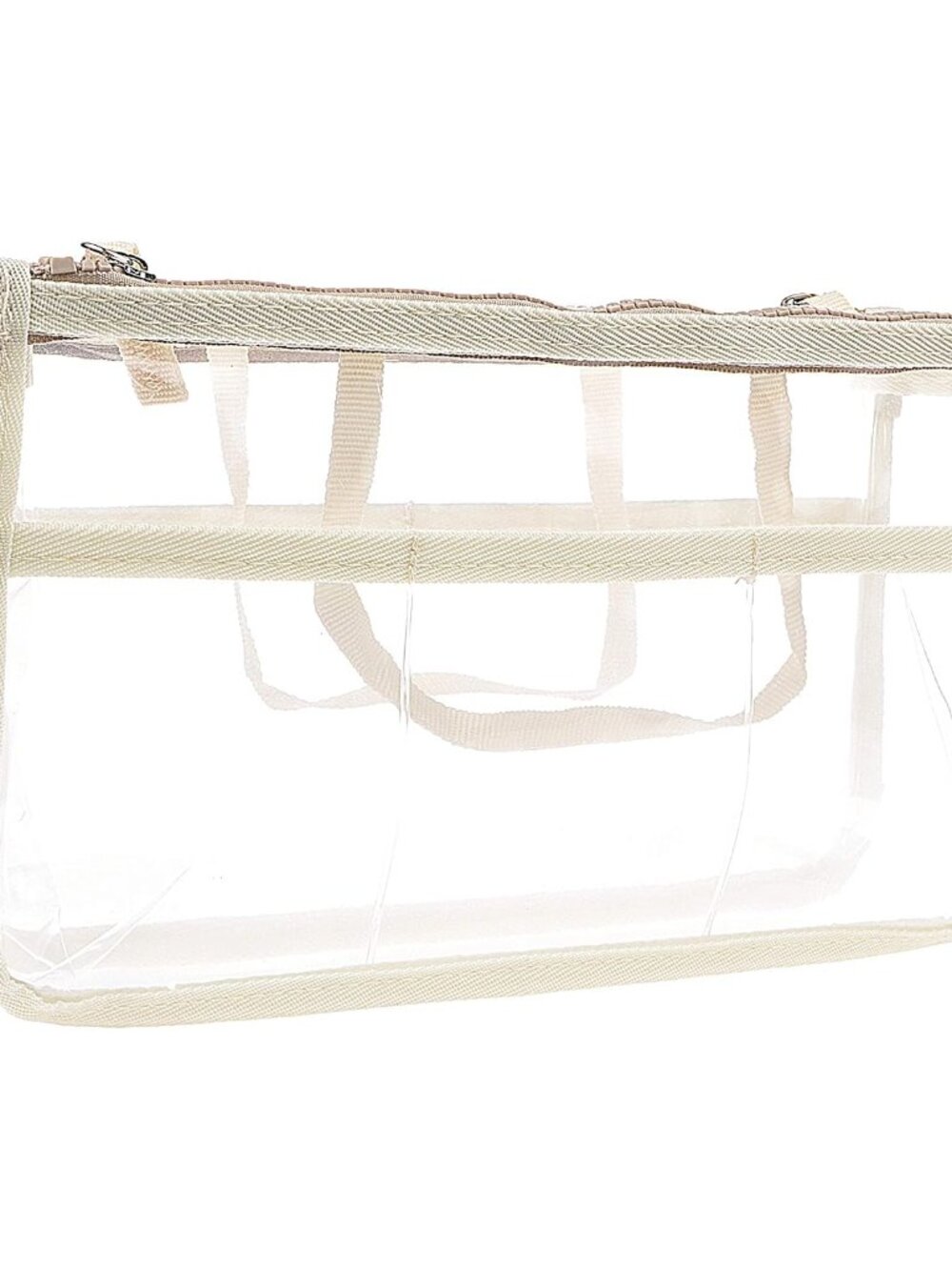 Translucent Purse Handbag Tote Pocketbook Bag Organizer Insert with Zipper Handl